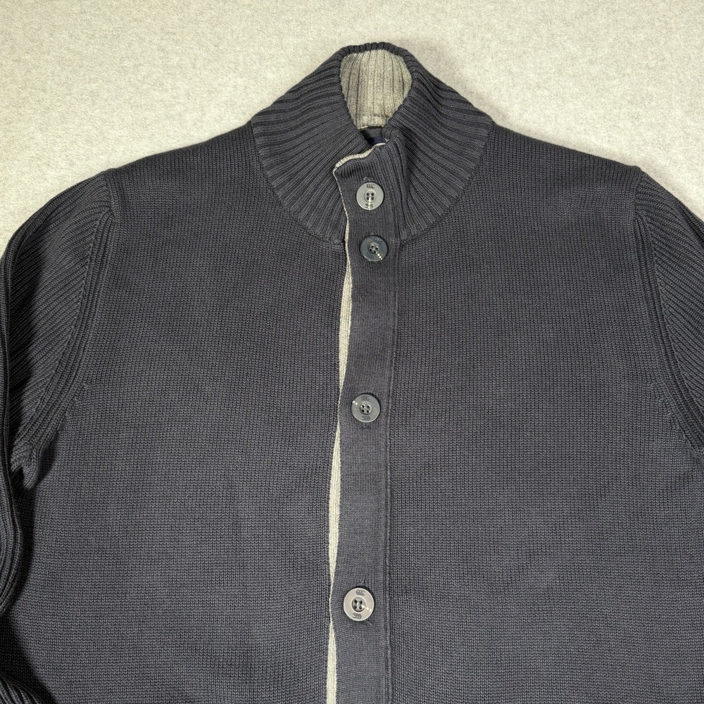 Canterbury of New Zealand Sweater Mens Size Large Navy Cardigan Rugby Football - Picture 2 of 8